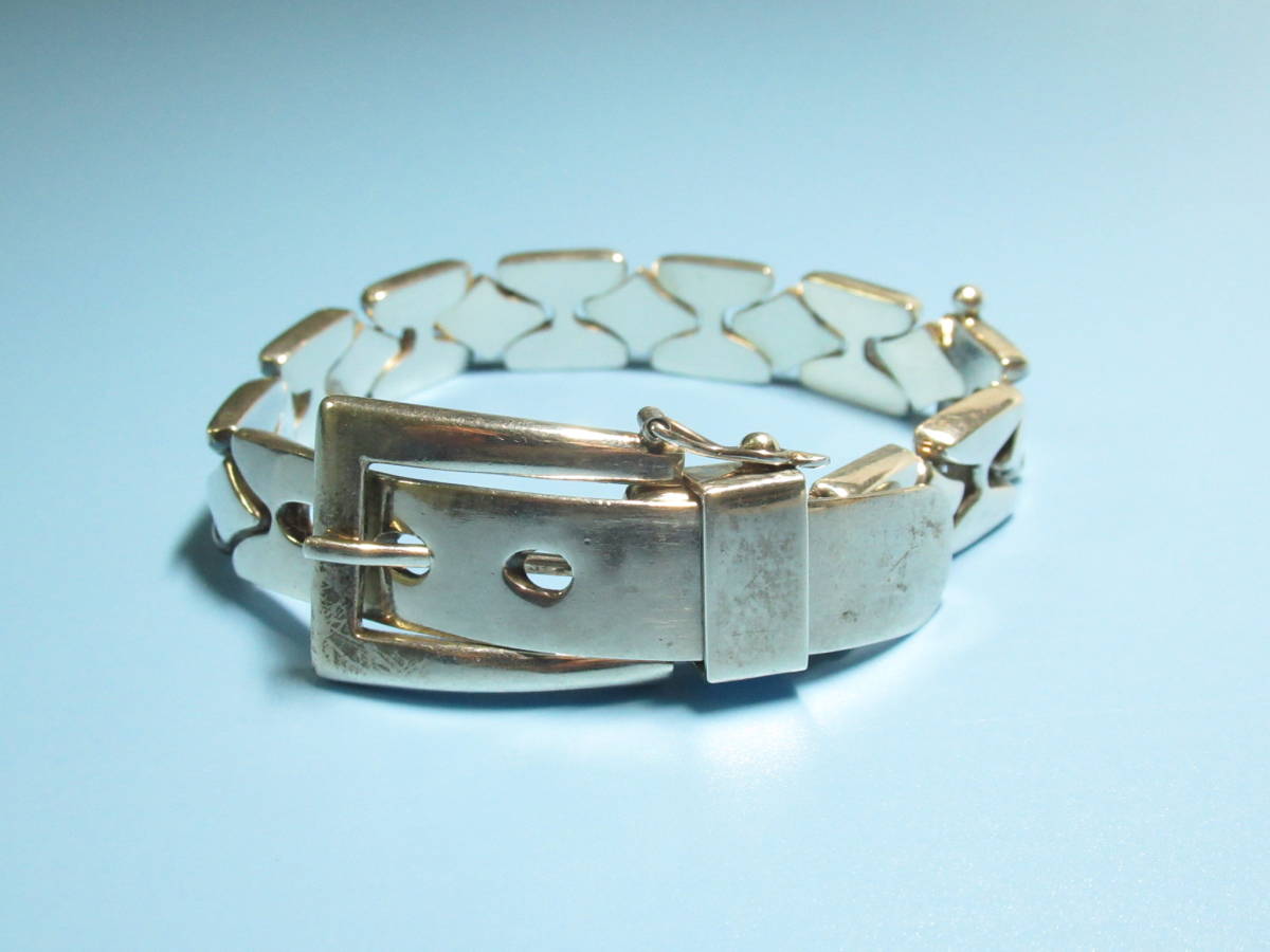 シルバー 925 ベルト型 ブレスレット 幅13ミリ 58g /032 シルバー925