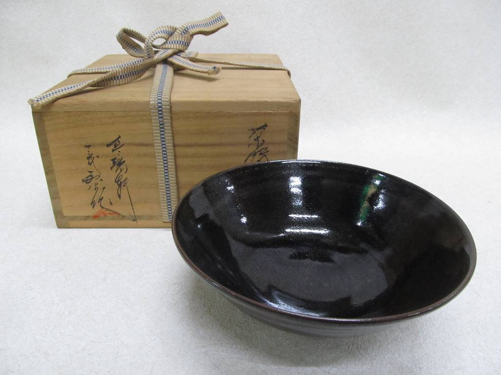 真作保証 13代 横石臥牛 自作 茶碗 豊瑞軒 現代の名工 コレクター放出品 十三代 現川焼 横石臥牛 茶碗 真作保証 13代 自作 コレクター