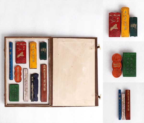 【古芸】中国 清時代 詹大有製 十彩墨 古墨 和墨 唐墨 墨硯 文房具 骨董品 古美術 古董品 古賞物 唐物 置物 擺件 收藏品_1