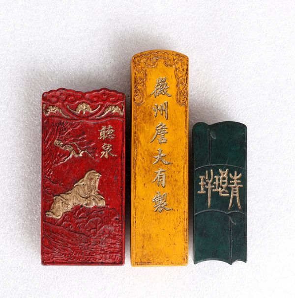 【古芸】中国 清時代 詹大有製 十彩墨 古墨 和墨 唐墨 墨硯 文房具 骨董品 古美術 古董品 古賞物 唐物 置物 擺件 收藏品_3