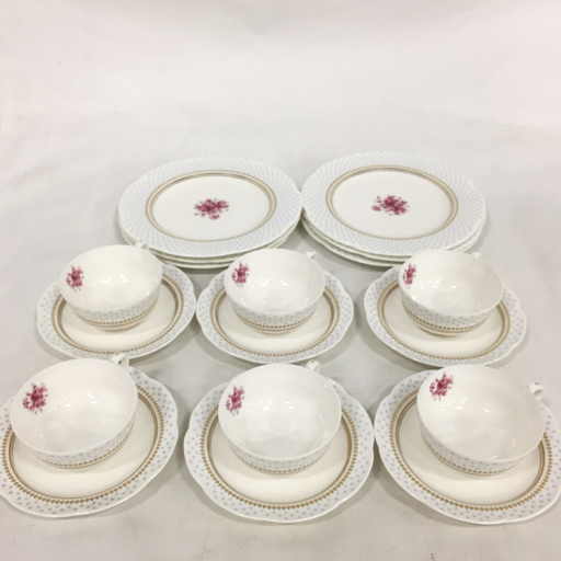ノリタケ 花柄 20.5cm プレート 皿 含 カップ&ソーサー 等 織機 まとめ セット Noritake