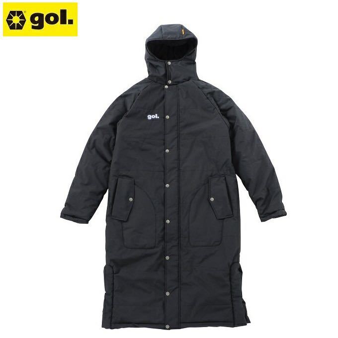 定番，品質保証 2019 gol. ロング ベンチコート S G911-073 BLK ブラック パディングロングコート ジャケット サッカー フットサル 大人 メンズ ゴル(コート)｜売買されたオークション情報、yahooの商品情報をアー コート