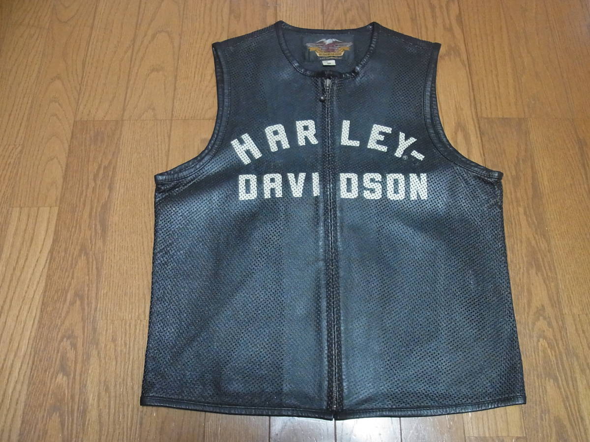 ハーレーダビッドソン レザーベスト M - ハーレーダビットソン HARLEY