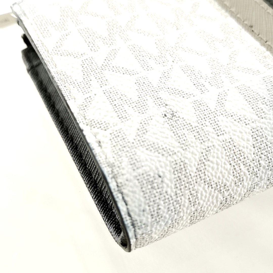 送料無料 マイケルコース MICHAEL KORS 長財布 L字ファスナー PVCレザー MKロゴ 白 ホワイト系 黒 ブラック系 レディース