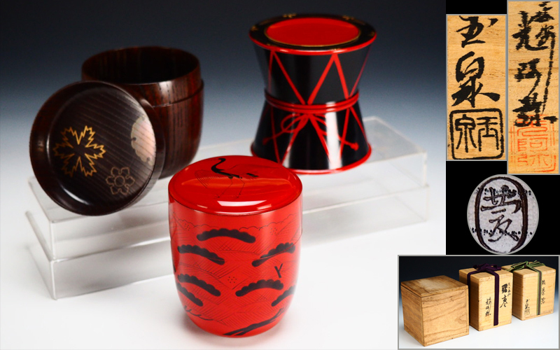 新作入荷，新品 治 光阿弥 玉泉 他 鼓 雪輪紋蒔絵 曙棗三点 二点共箱 茶器 茶道具 TN02(棗)｜売買されたオークション情報、yahooの商品情報をアーカイブ公開 - オークファン 棗