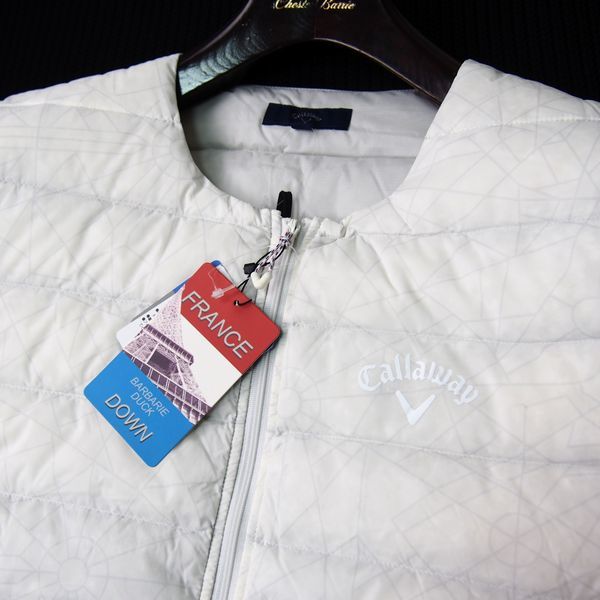キャロウェイ ゴルフ 撥水 新品 秋冬 中綿 Callaway 8WAYストレッチ 白 LL ストレッチ ブルゾン ゴルフウェア 撥水ニットピケスカート ロング 撥水ニットピケ