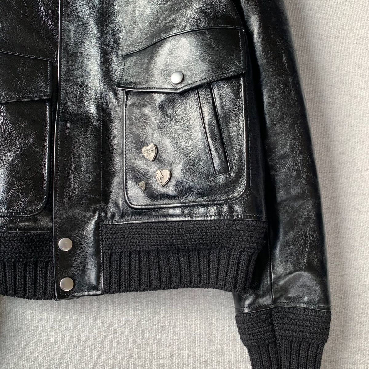 サンローラン パリ 17AW ムートン レザー ジャケット 42 SAINT LAURENT 