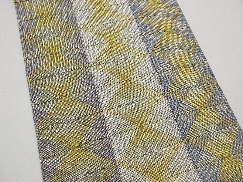 ドークブア■八寸名古屋帯　滋賀喜織物　組織　菱　未使用　極上の逸品　B04