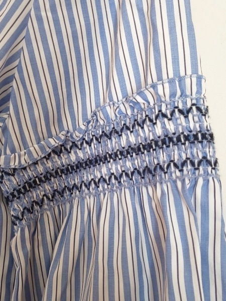 レリアン Leilian チュニック サイズ13+ S アイボリー×ライトブルー