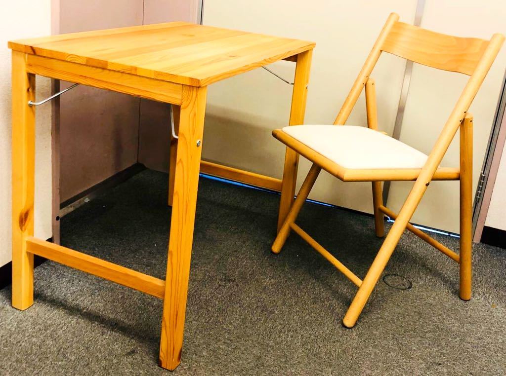 無印良品 パイン材テーブル コンパクト収納可能 折りたたみ | パイン材
