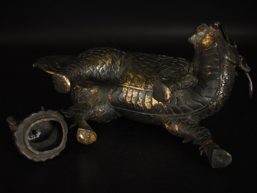 古銅 唐物 玉取獅子香炉 古玩 | 麒麟図香炉 細密造 [se]12