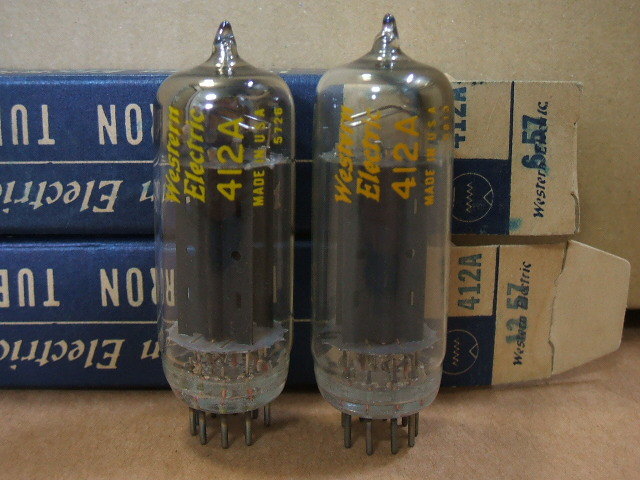 412A WESTERN ELECTRICの傍熱型両波整流管 2本セット 1954年