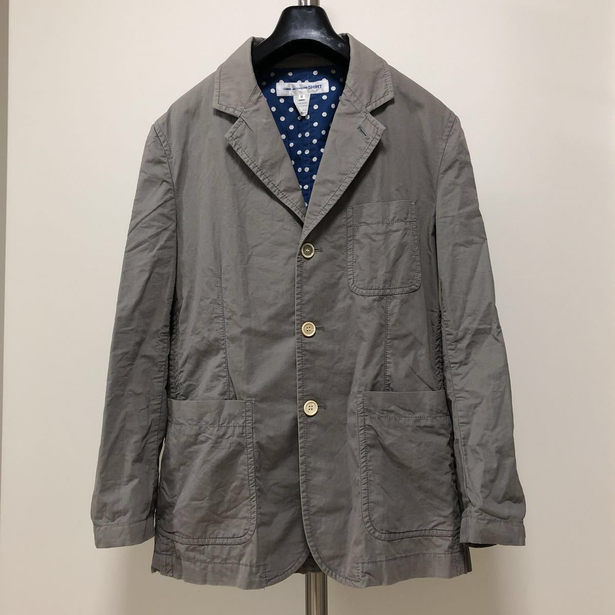 名作 フランス 製 COMME des GARCONS SHIRT 裏地 ドット アウトシーム