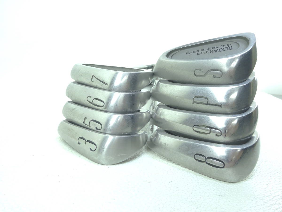 ☆BRIDGESTON ブリヂストン REXTAR HT-303 アイアン #3#5-#9,P,S 純正カーボンシャフト R J465☆レア☆激安☆中古☆8本セット☆_3
