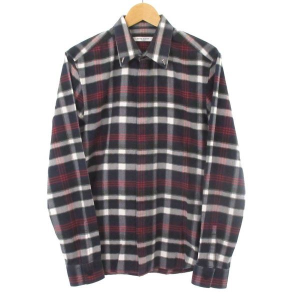 【数量限定，新品】 GIVENCHY ジバンシィ 2017AW シャツ カジュアル 長袖 チェック ネイビー 紺 39 P10 141FS(男性用)｜売買されたオークション情報、yahooの商品情報をアーカイブ公開 - オークファン 男性用