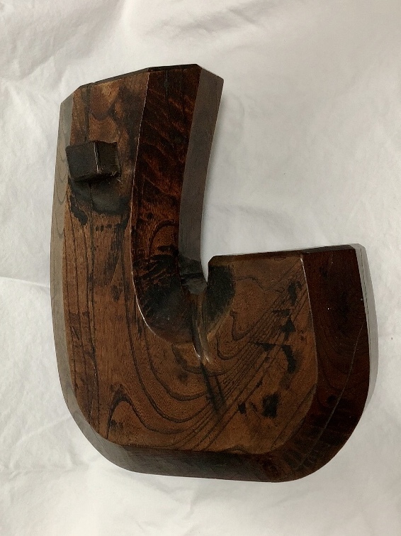 自在鉤　いろり　欅　高さ38ｃｍ　重さ7.6ｋｇ　古民家　古道具_6