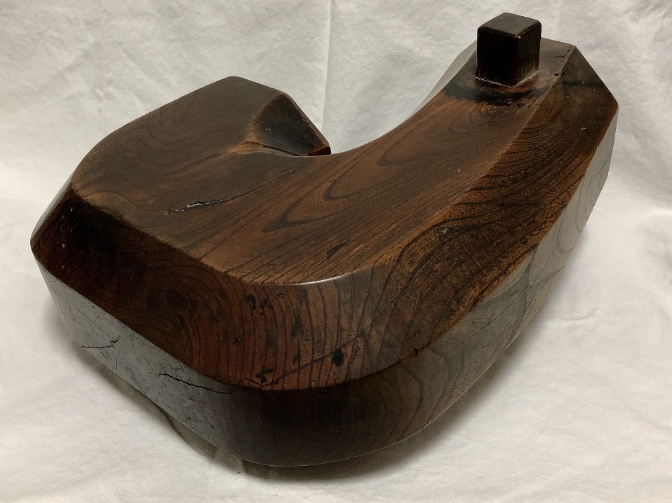 自在鉤　いろり　欅　高さ38ｃｍ　重さ7.6ｋｇ　古民家　古道具_9