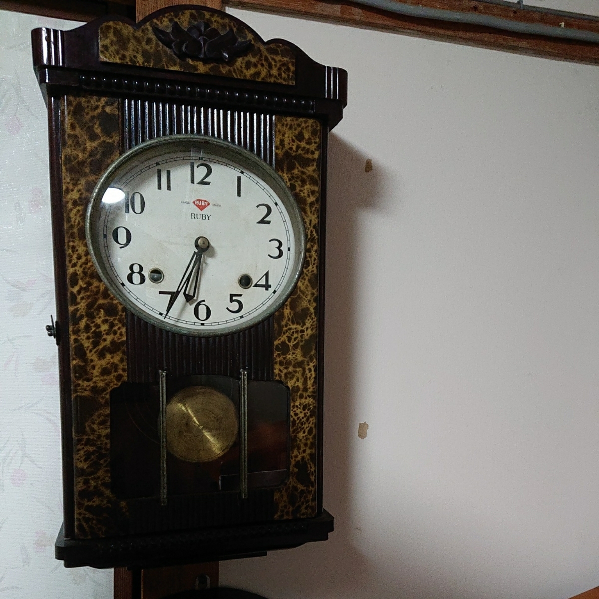 柱時計 中古動作品 動作品☆アンティーク EIKOSHA 英工舎 ゼンマイ式 柱