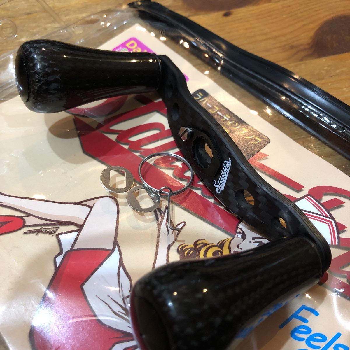 スタジオコンポジット ラバーコーティングノブ RC EX SC PLUS ハンドル EX96 🌰 RC-SC ガンメタ カーボンハンドル シマノ XL29 102mm R25L