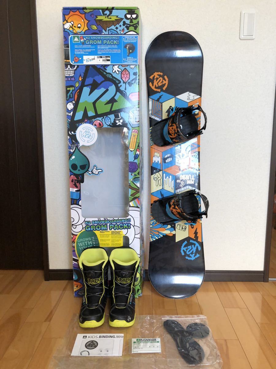 120㎝スノーボードK2 キッズ2点セット GROM MINI TURBO K2 ミニターボ スノーボード 2点セット キッズ 120cm K2 Grom