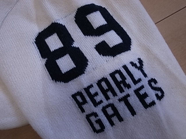 PEARLY GATES ロゴプリント セーター ニット ブルゾン サイズ5 ☆ 15AW PEARLY GATES パーリーゲイツ ニット セーター ブルゾン