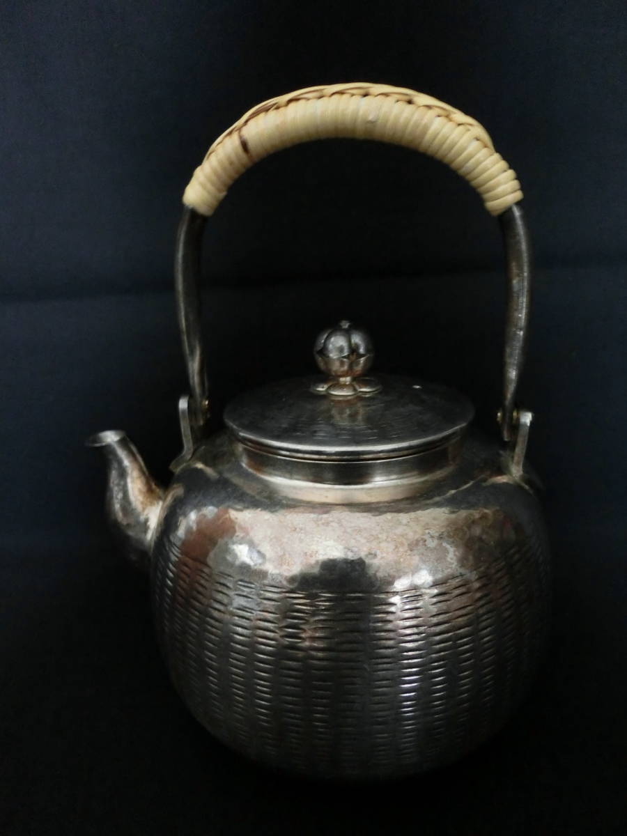 煎茶道具 釜師 瀬沼造 時代鉄瓶 遊環 饕餮文 時代物 古作 極上品 初