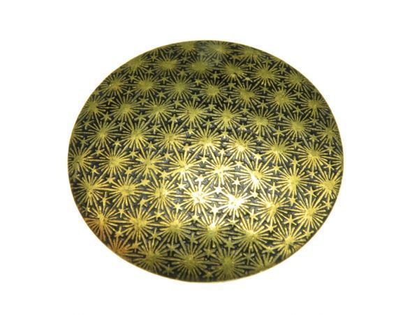 538】明治時代 駒井製 鉄地に金象嵌 前金具4g（刀装具／腰提／江戸