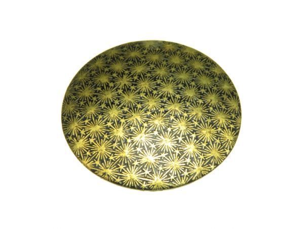 538】明治時代 駒井製 鉄地に金象嵌 前金具4g（刀装具／腰提／江戸