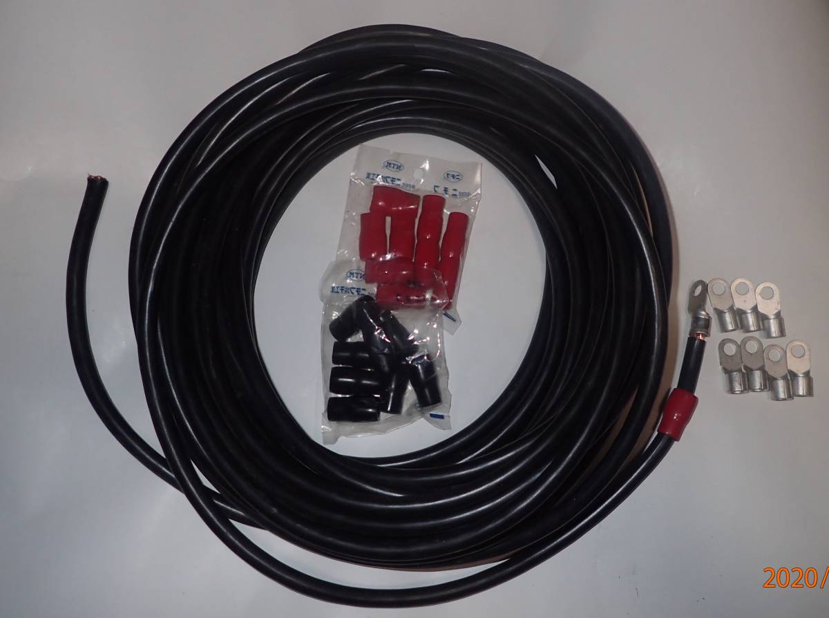大得価，正規品 バッテリー用電線 ＡＶ３０ｓｑ ＡＷＧ２相当 ケーブル 外径１１ ５ｍｍ 長さ約１９ｍ 許容電流１７０Ａ 品(電装品)｜売買されたオークション情報、yahooの商品情報をアーカイブ公開 - オー 電装品
