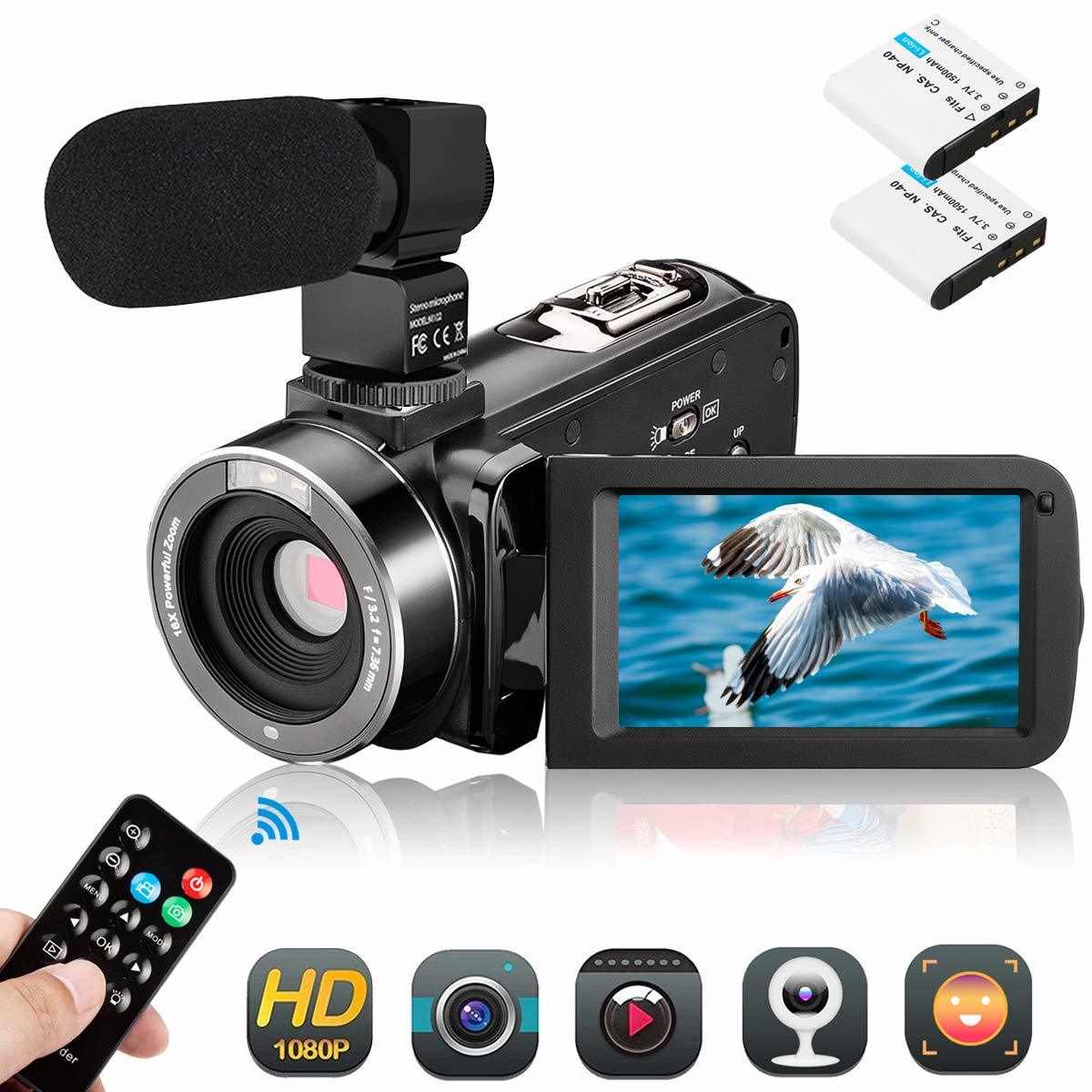 SALE，得価 ビデオカメラ Aitechny 36MP 遠隔操作可 タッチパネル 外付けマイク HDMI機能付き バッテリー2個 リモコン付(デジタルビデオカメラ)｜売買されたオークション情報、yahooの商品情報をアーカイブ その他