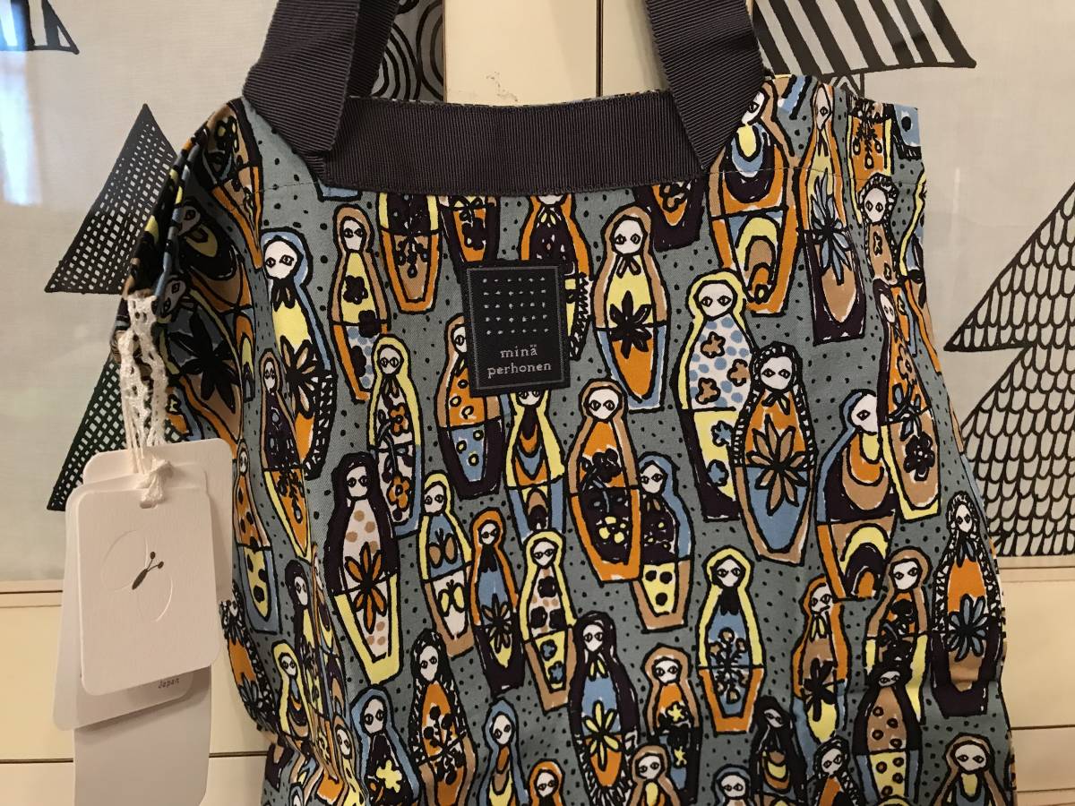 ミナペルホネン*ワンマイルバッグ*matryoshka*green*新品未使用