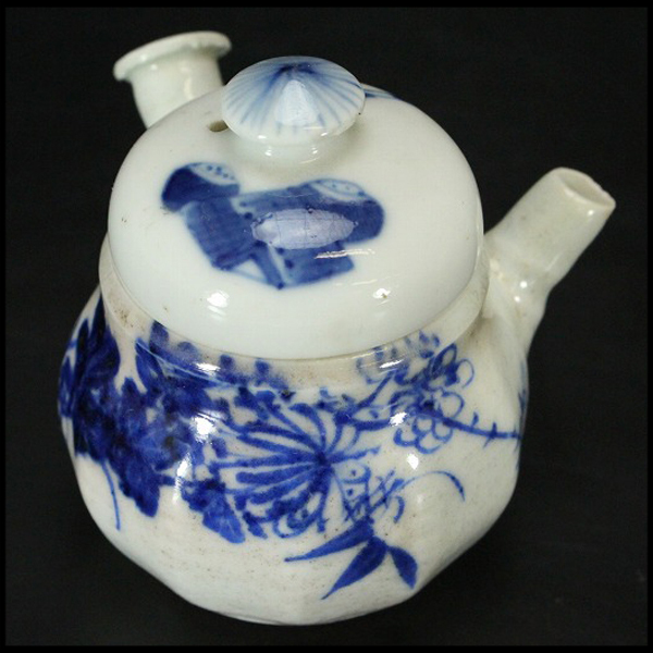 中国美術 | 青花 染付 花唐草文 茶壷 茶入 古玩 明⁄清朝