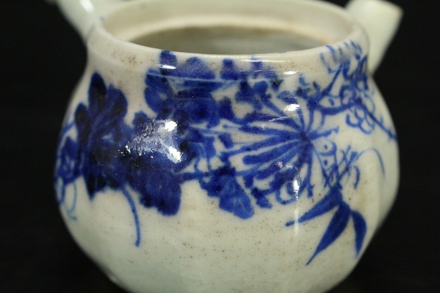 中国美術 | 青花 染付 花唐草文 茶壷 茶入 古玩 明⁄清朝