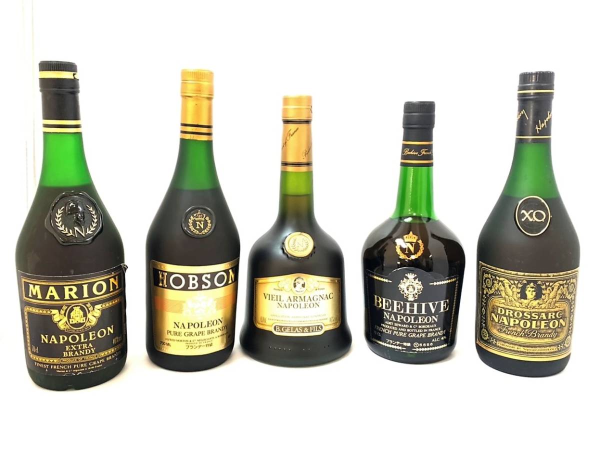 最安値，高品質 未開栓 / ナポレオン ブランデー5本 MARION マリオン / HOBSON ホブソン / B.GELAS & FILS / DROSSARC ドルザック / BEEHIVE ビーハイブ(セット、詰め合わせ)｜売買されたオークション情報、yahooの商品情 セット、詰め合わせ