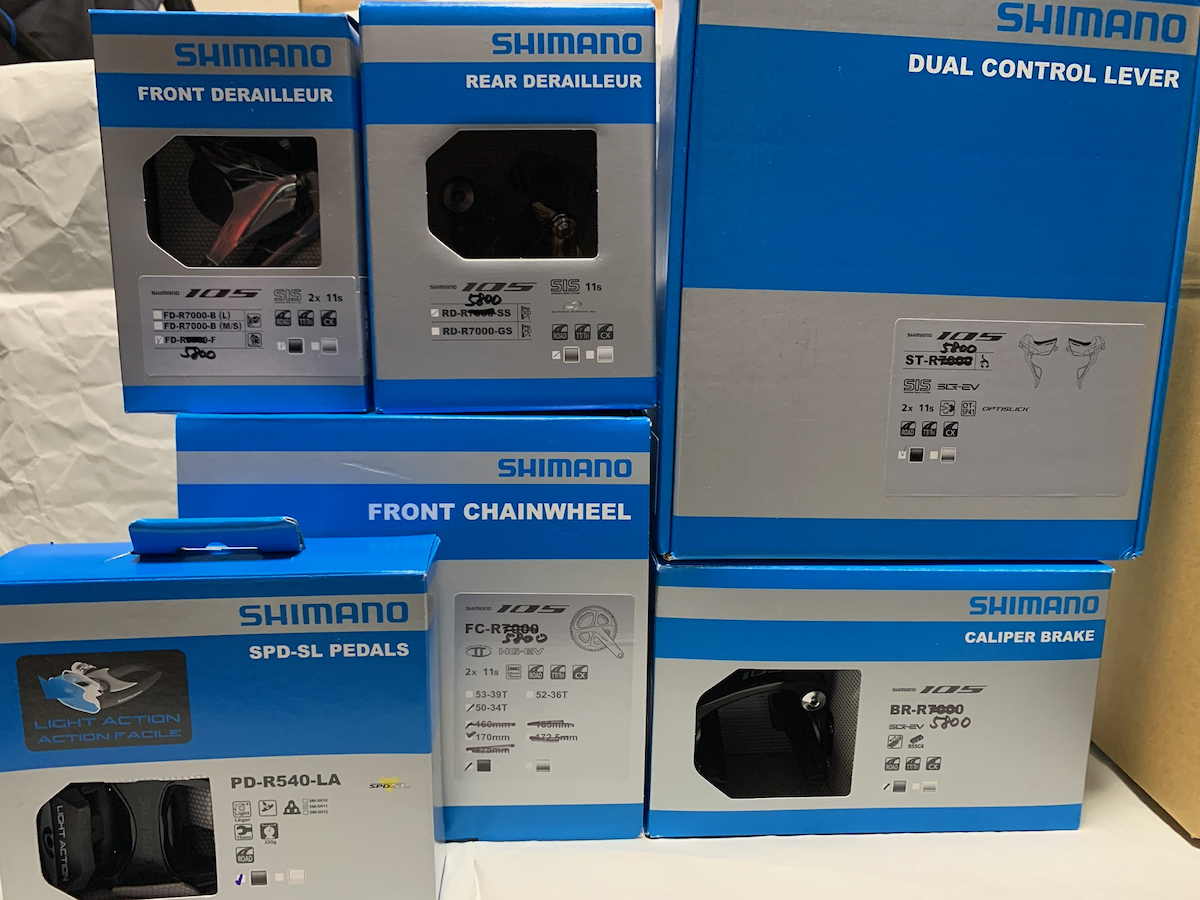 【全国無料，格安】 SHIMANO シマノ 105 5800 セット FC-5800 FD-5800 RD-5800 BR-5800 ST-5800 SPD SLペダル(パーツセット)｜売買されたオークション情報、yahooの商品情報をアーカイブ公開 - オークファン パーツセット