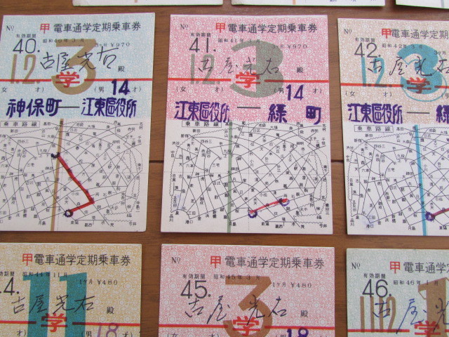 古い 都電の定期券 11枚 昭和38年 昭和47年 電車路線図入り 都電の路線が廃止されていく様子が分かります 昭和レトロ な資料 コレクション用 売買されたオークション情報 Yahooの商品情報をアーカイブ公開 オークファン Aucfan Com