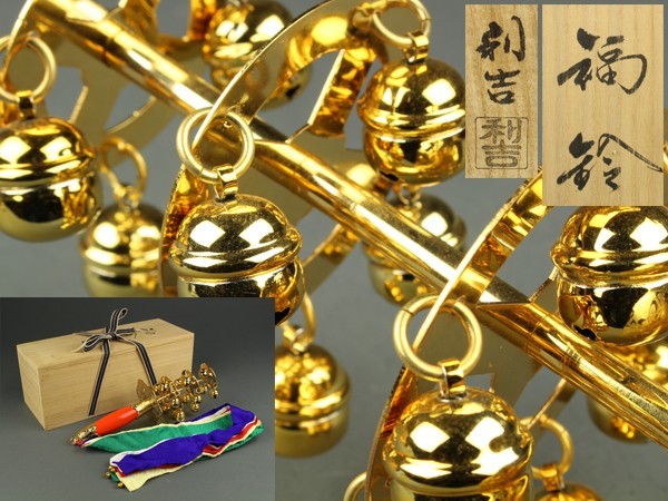 金工師 三番叟鈴 明治頃 五段 重硯箱 花唐草蒔絵 仏像ワールド 近藤