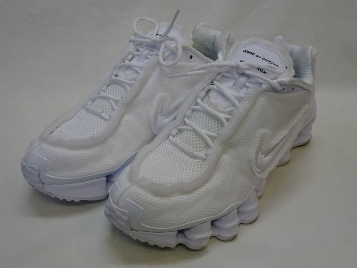 【赤字超特価，セール】 COMME des GARCONS コムデギャルソン NIKE ナイキ SHOX 白色 26.5cm 2019年(男性用)｜売買されたオークション情報、yahooの商品情報をアーカイブ公開 - オークファン 靴