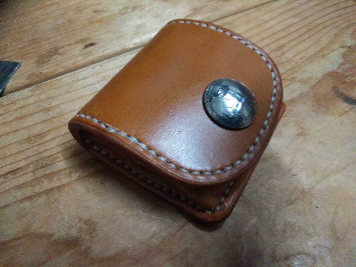 最安値，大人気 革細工 ハンドメイド キャメルカラー 芯通し ヌメ レザー アメリカン コインケース 手縫い(小銭入れ、コインケース)｜売買されたオークション情報、yahooの商品情報をアーカイブ公開 - オー 小銭入れ、コインケース