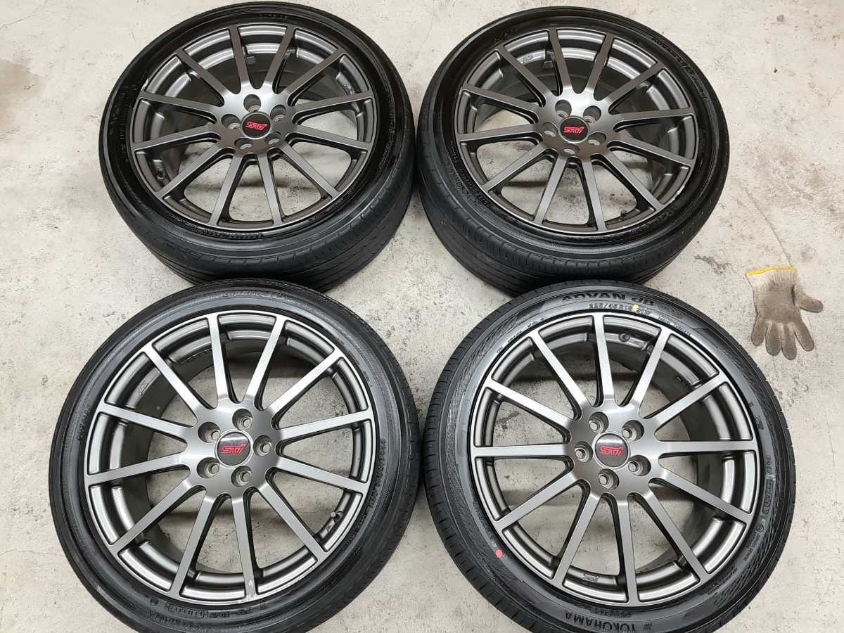 人気SALE，HOT スバル STI 純正 OPホイール 18インチホイール 225/45R18 ADVAN dBバリ山 ブレンボ対応 BRZ インプレッサ レガシィ フォレスター(ラジアルタイヤ)｜売買されたオークション情報、yahooの商品情報をア 5穴