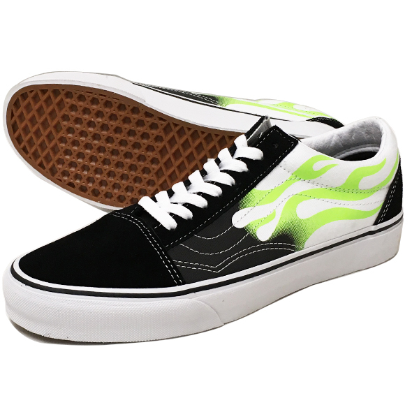 SKOOL VANS OLD バンズ Out flameの中古品 ファイヤーパターン 新品未 
