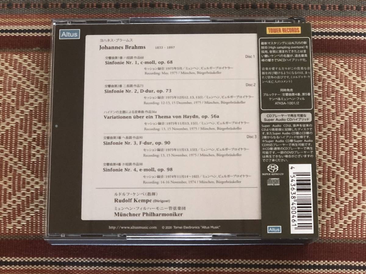 発売ケンペ＆ミュンヘン・フィル／ブラームス：交響曲全集（3CD ケンペ