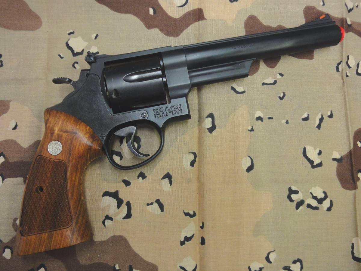 S&W M29 タナカワークス 紫檀？グリップ Nフレーム タナカ 木製グリップ オーバーサイズ S&W : M29用 SHOT