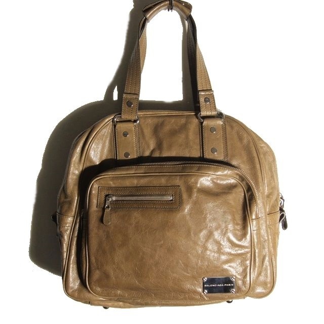 本革 BALENCIAGA オールドバレンシアガ ボストンバッグ 茶 ショルダー