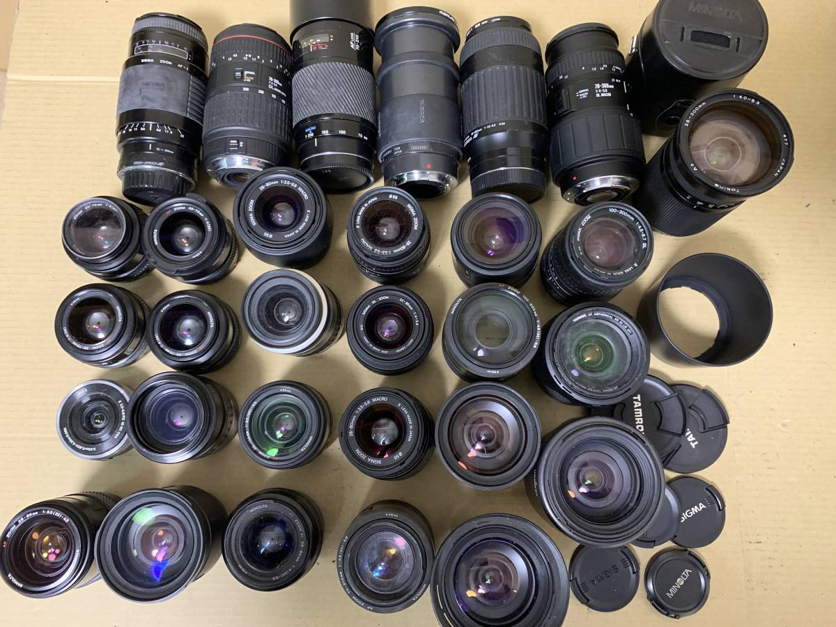 30点 大量 カメラレンズまとめ⁄AFズーム ミノルタ⁄PENTAX⁄SIGMA他 フィルム
