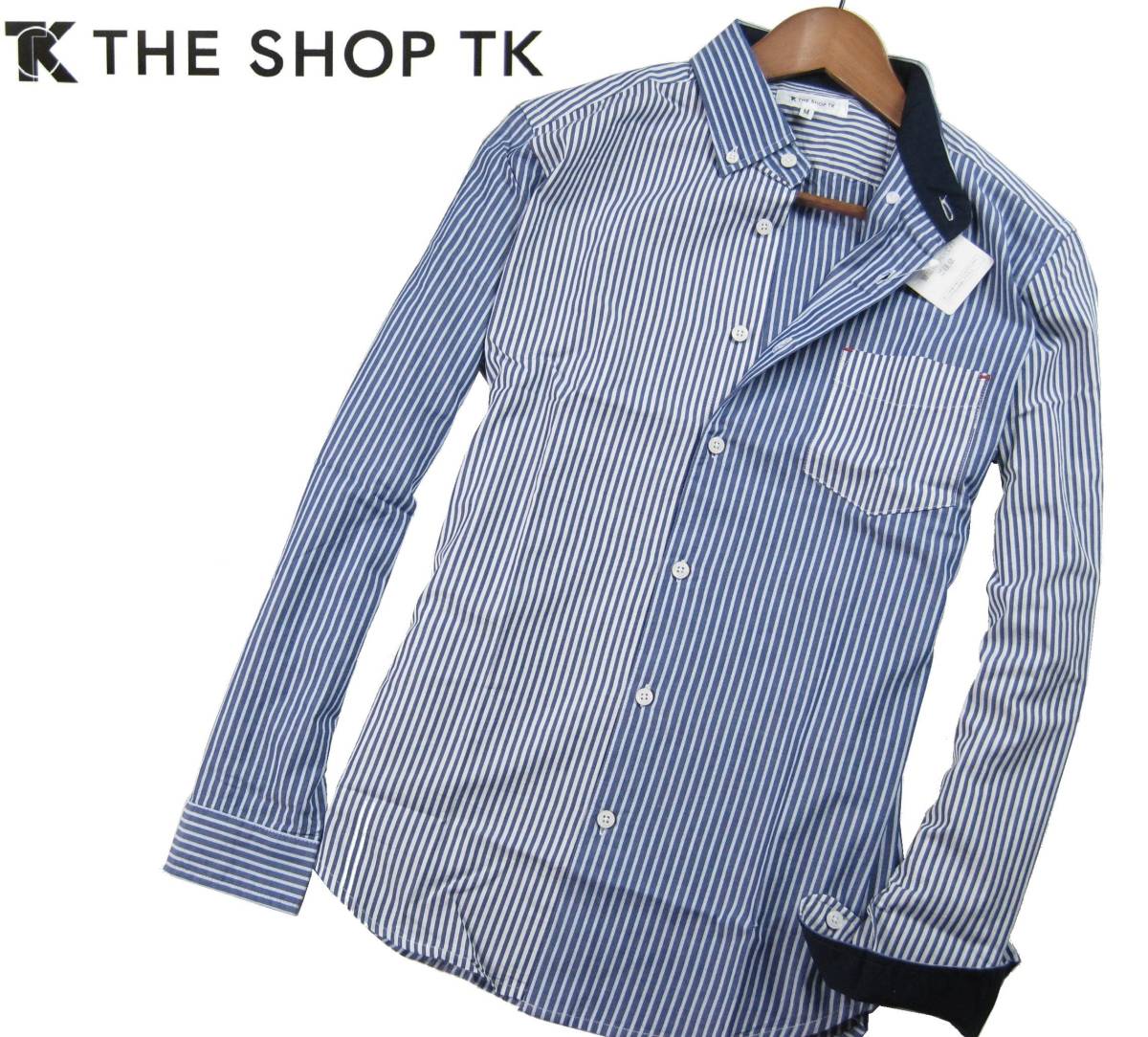 HOT，定番人気 50049 M タケオキクチ THE SHOP TK 長袖ストライプシャツ 切り替えデザイン コットン１００ ネイビー(Mサイズ)｜売買されたオークション情報、yahooの商品情報をアーカイブ公開 - オークファン 長袖シャツ一般