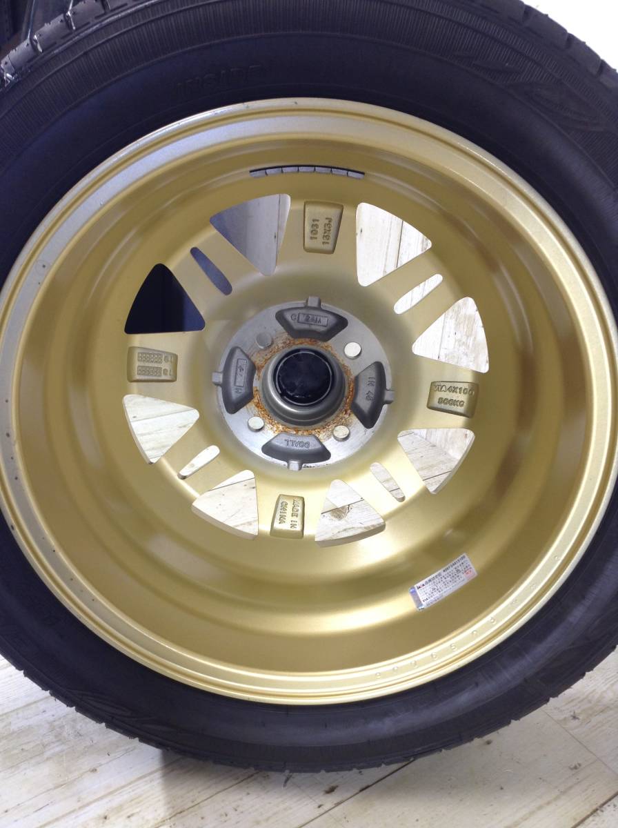 R069 タイヤホイール2本 RX2 4H/PCD100 165/60R15 5J Offset +45