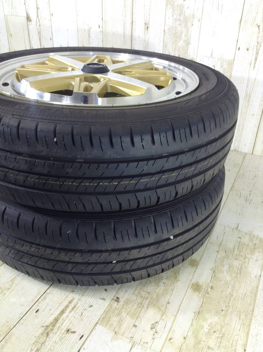 R069 タイヤホイール2本 RX2 4H/PCD100 165/60R15 5J Offset +45