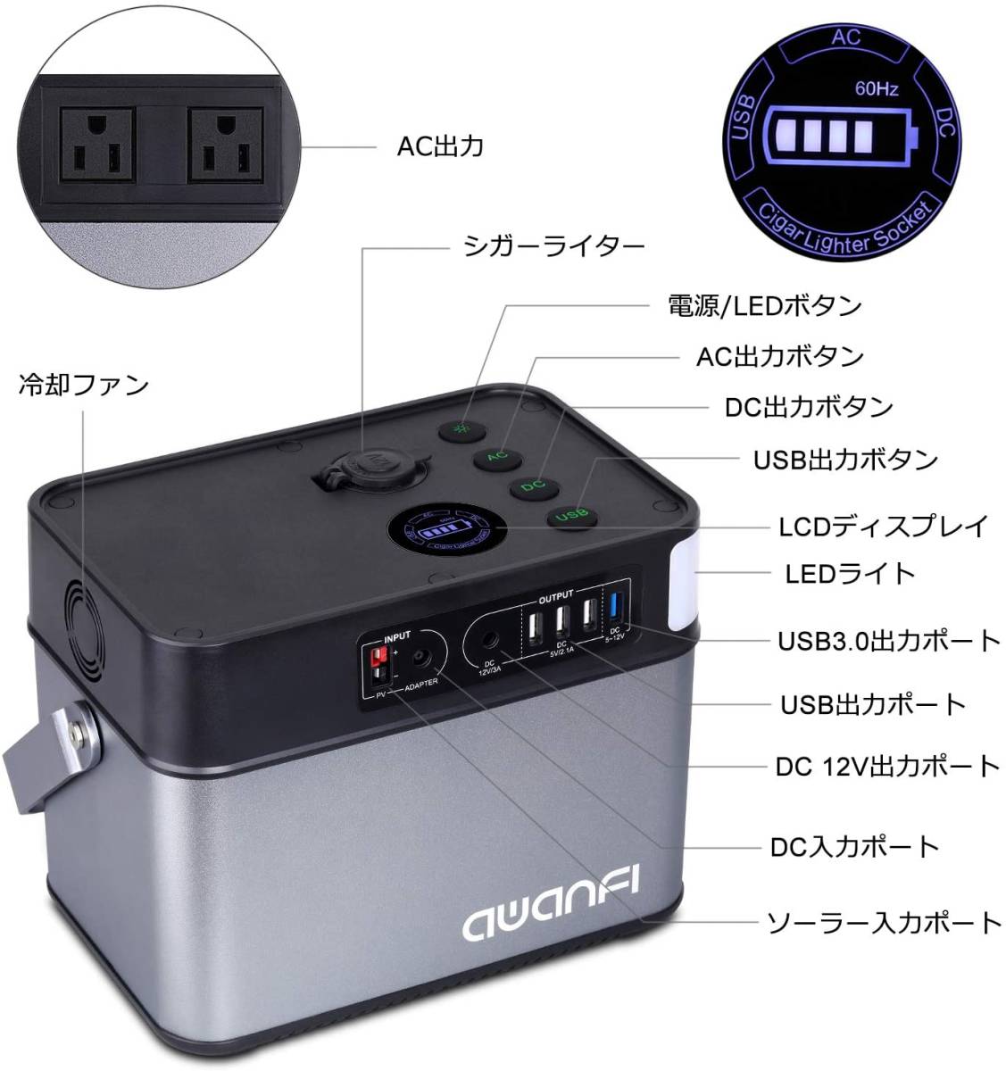 AsperX ポータブル電源 A61大容量140277mAh⁄505Wh家庭 ASPERX