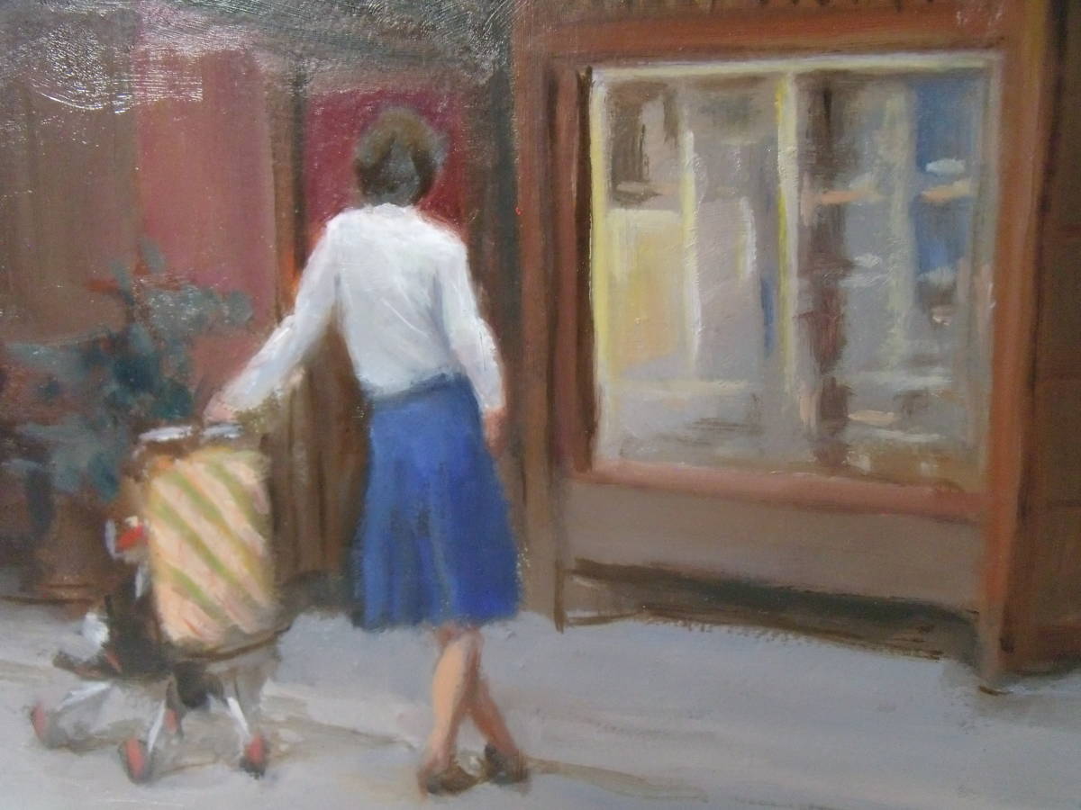 小川清子『伊根の舟屋』油彩画 0号・豪華額装 洋画家 風景画 小川清子